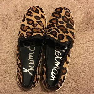 Sam Edelman cow hair slip ons